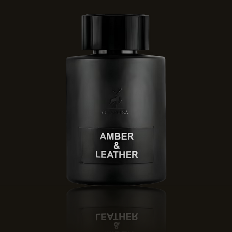 Maison Alhambra Amber & Leather parfumeprøve i mørk flakon – Mandedufte.dk