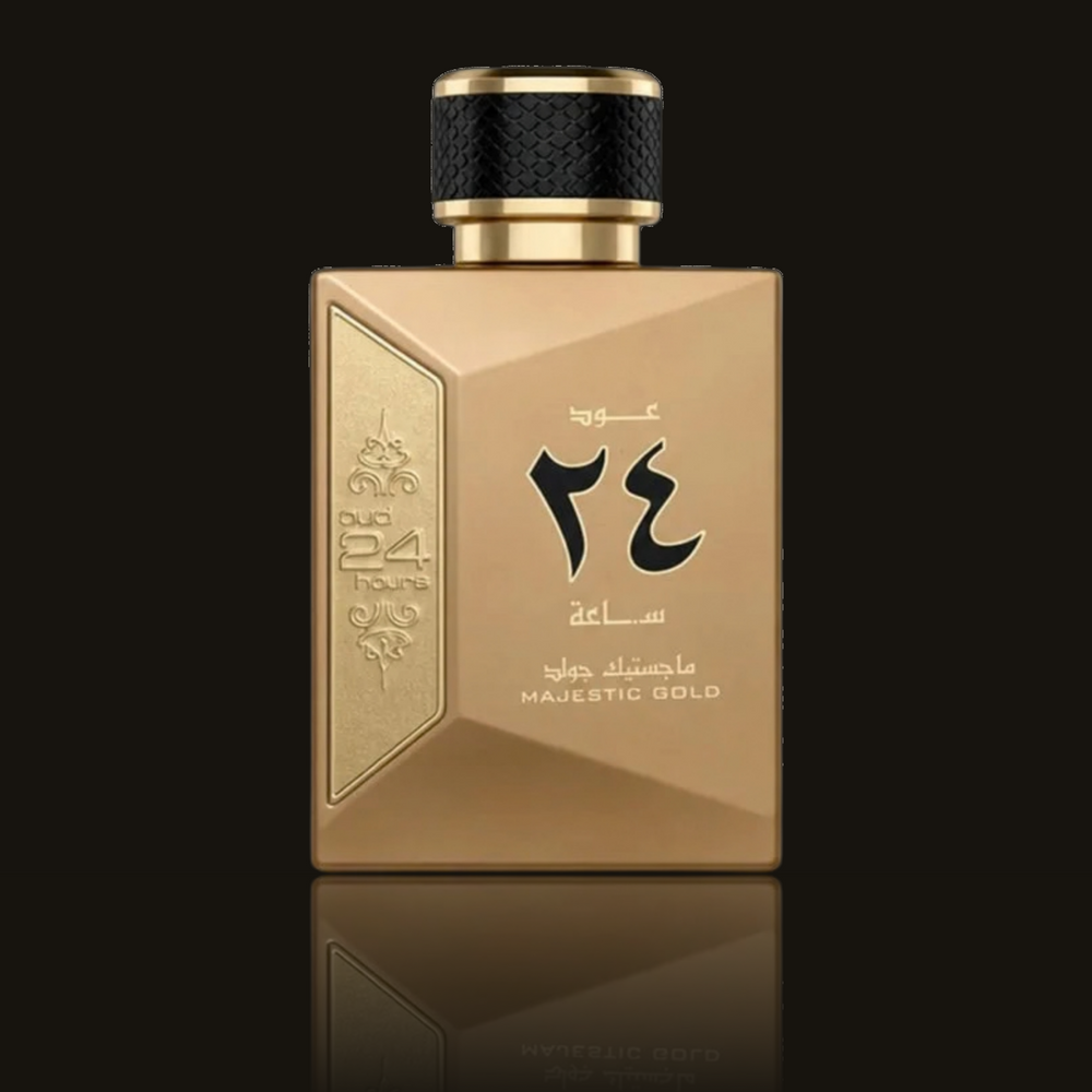 Ard Al Zaafaran Oud 24 Hours Majestic Gold parfumeprøve i mørk flakon – Mandedufte.dk
