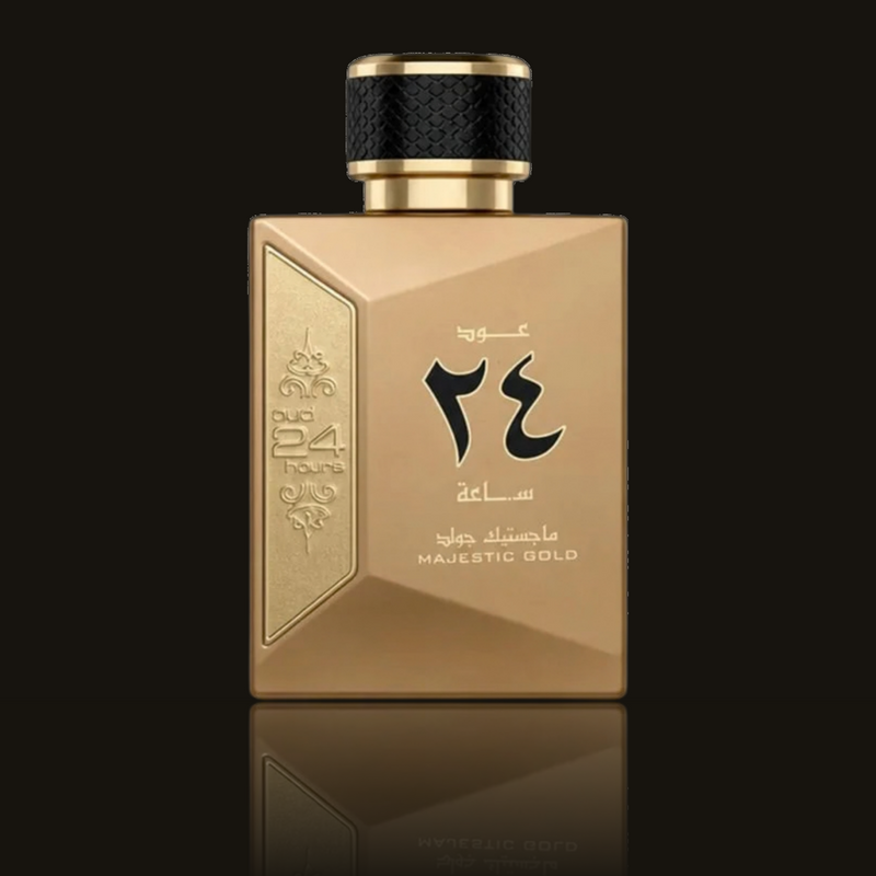 Ard Al Zaafaran Oud 24 Hours Majestic Gold parfumeprøve i mørk flakon – Mandedufte.dk