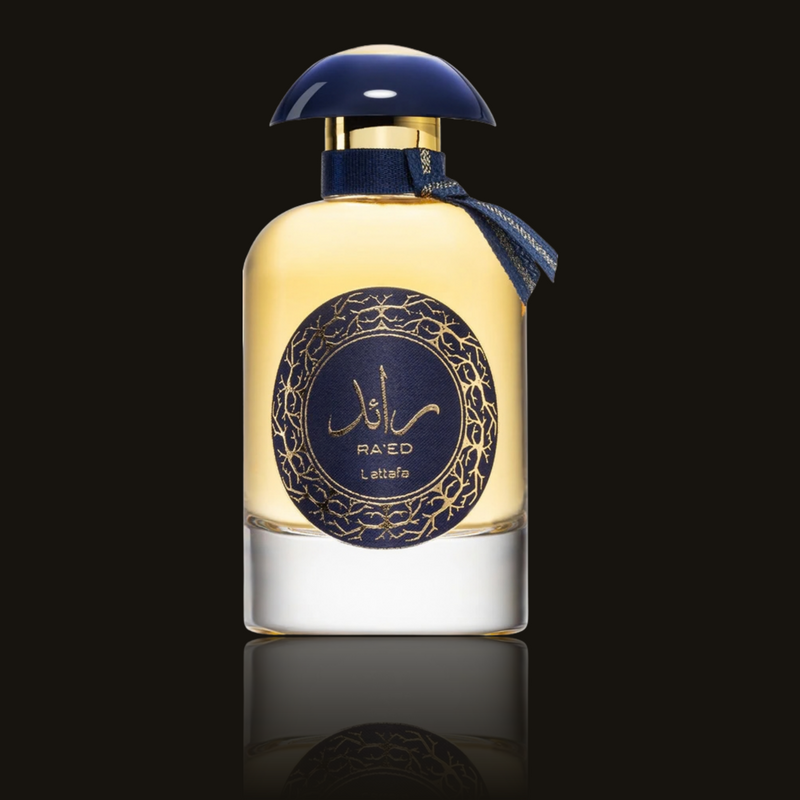 Lattafa Ra'ed Gold Luxe parfumeprøve i mørk flakon – Mandedufte.dk