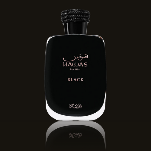 Rasasi Hawas Black parfumeprøve i mørk flakon – Mandedufte.dk