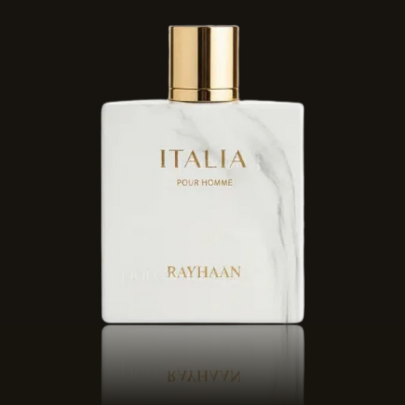 Rayhaan Italia Pour Homme parfumeprøve i mørk flakon – Mandedufte.dk
