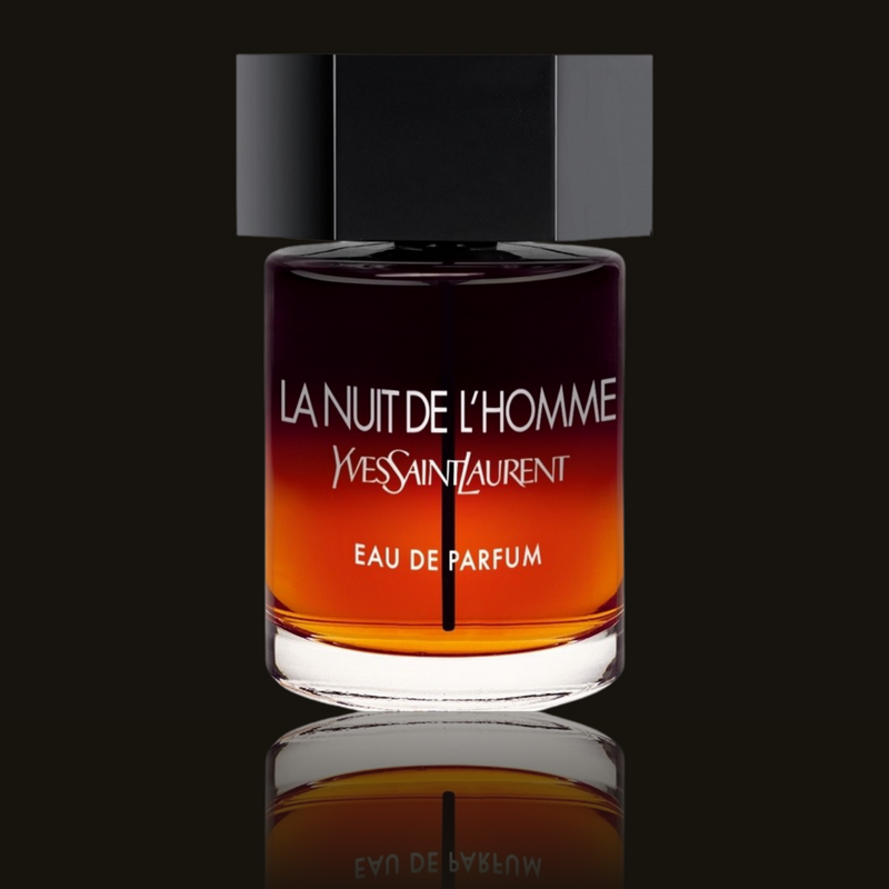 Yves Saint Laurent La Nuit de L'Homme EDP parfumeprøve i mørk flakon – Mandedufte.dk